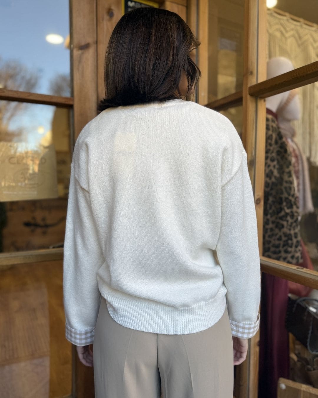 Jersey Básico con Puños a Vichy - Imagen 7