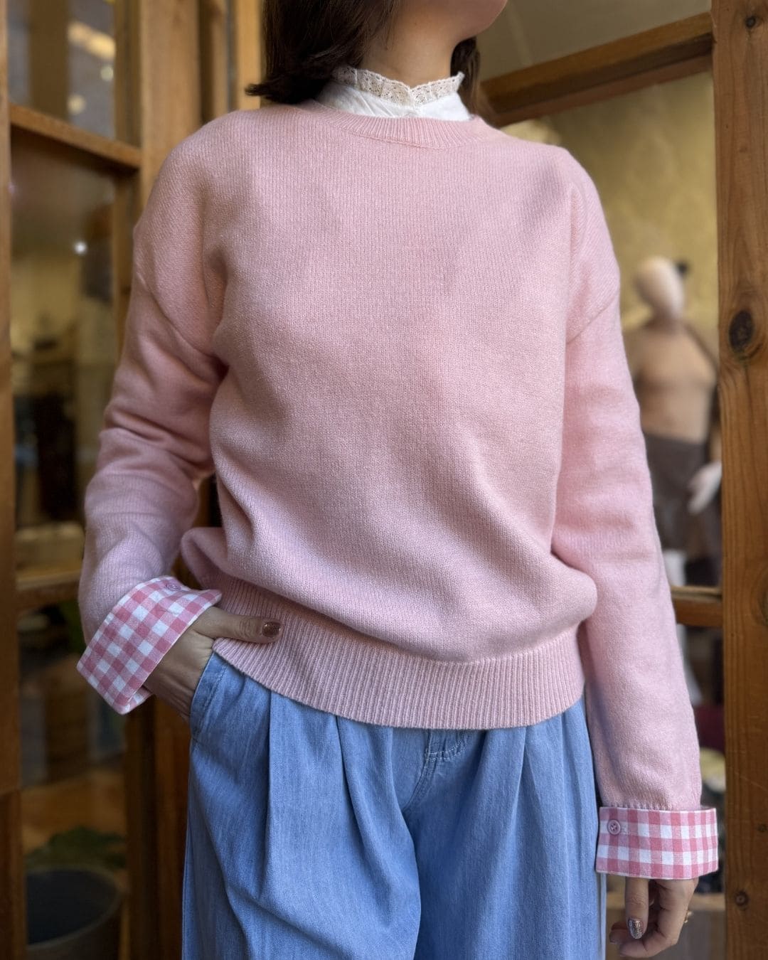 Jersey Básico con Puños a Vichy - Imagen 8