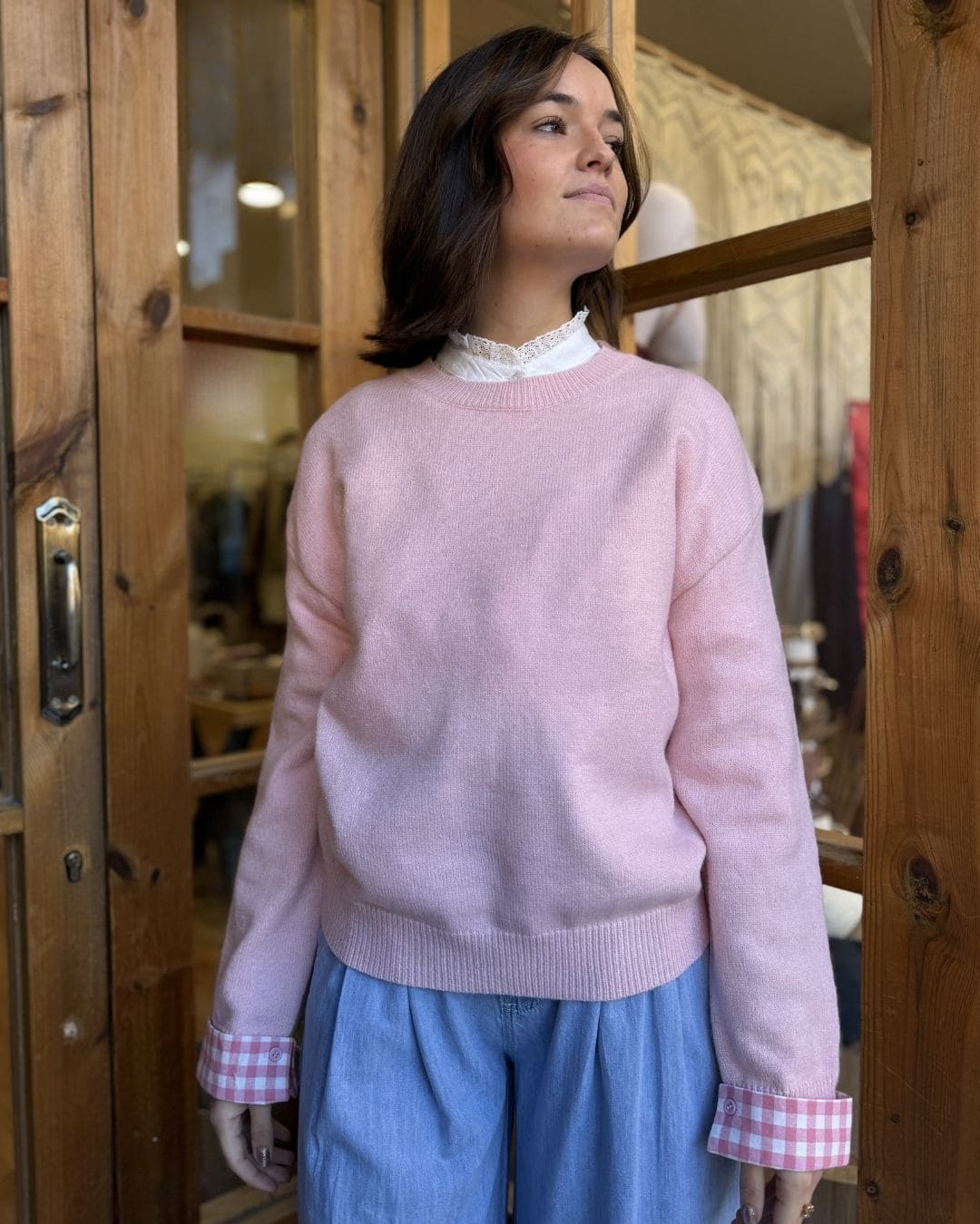 Jersey Básico con Puños a Vichy - Imagen 9